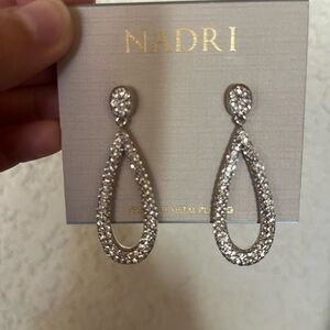 BRAND NEW IN BOX NADRI Silver Teardrop Earrings